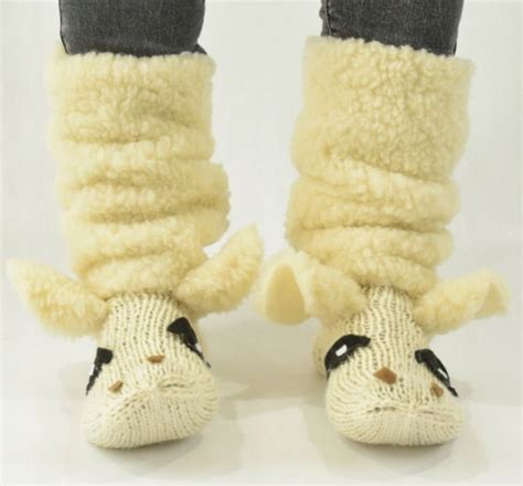 White Wool And Shearling Socks 